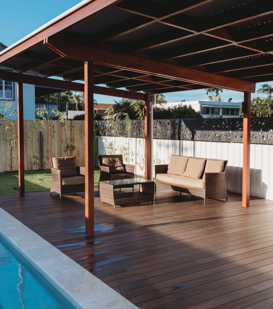 Outdoor deck by the pool